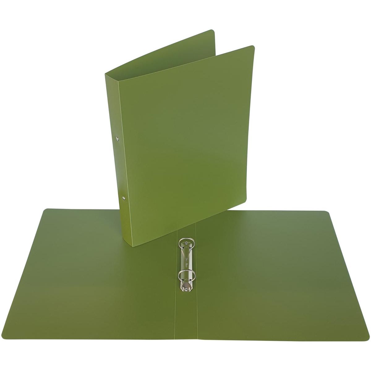 Bronyl - Classeur à anneaux Nature, pour format A4, en PP, 2 anneaux de 25 mm, vert kaki