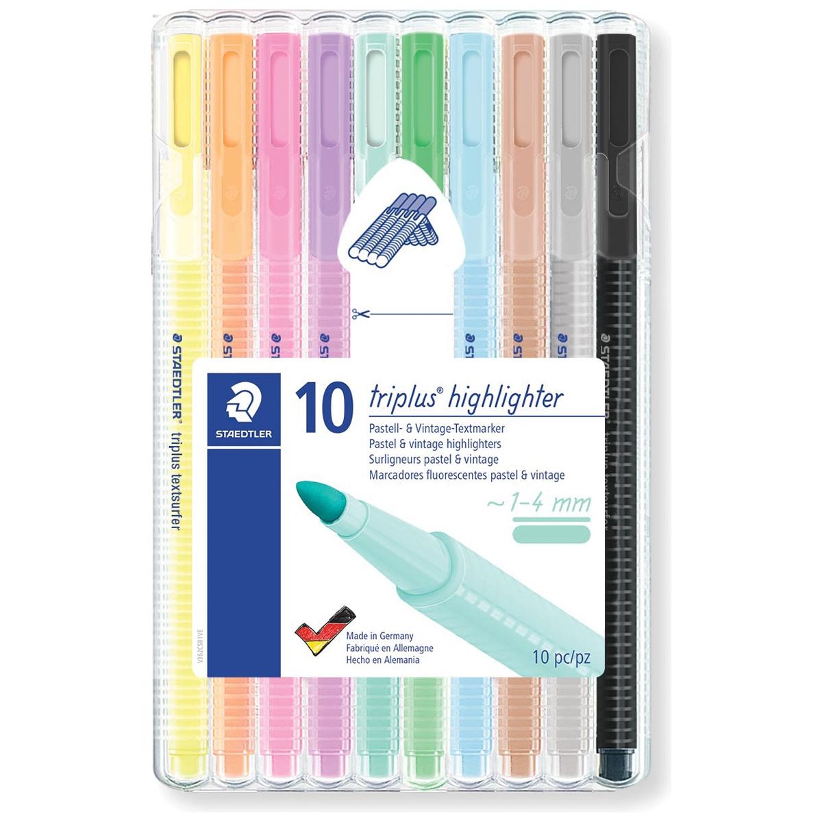 Staedtler - Triplus Textsurfer, opstelbare box van 10 kleuren