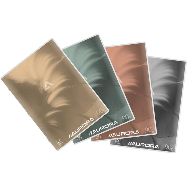 Aurora – Bericht Writing 90, geheftet, kariert 5 mm + blauer Rand, 72 Seiten, ft 21 x 29,7 cm