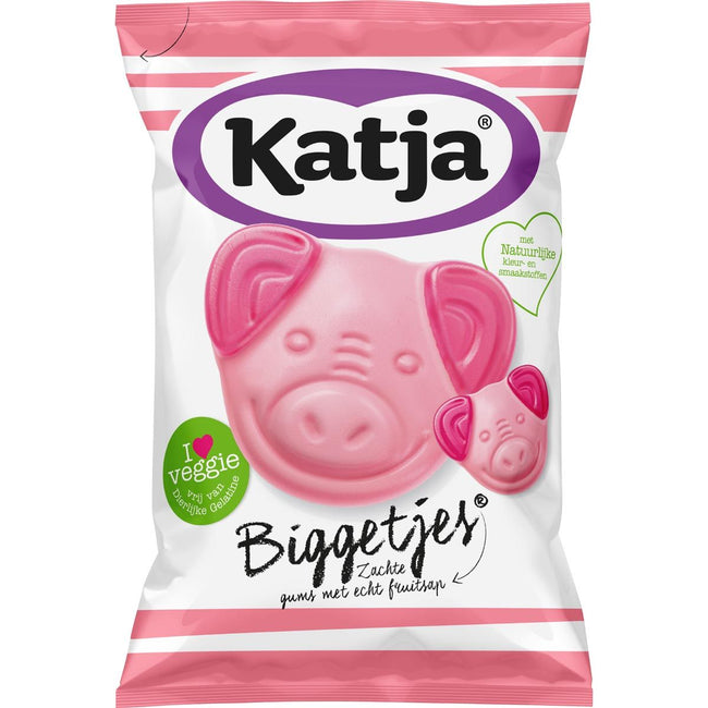 Katja - Katja Biggets Candy, gencives douces avec un vrai jus de fruit, un sac de 255 g