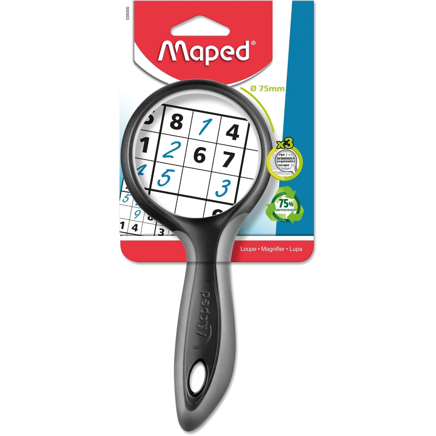 Maped -  Loep  ergologic 3x vergroting 75mm blister