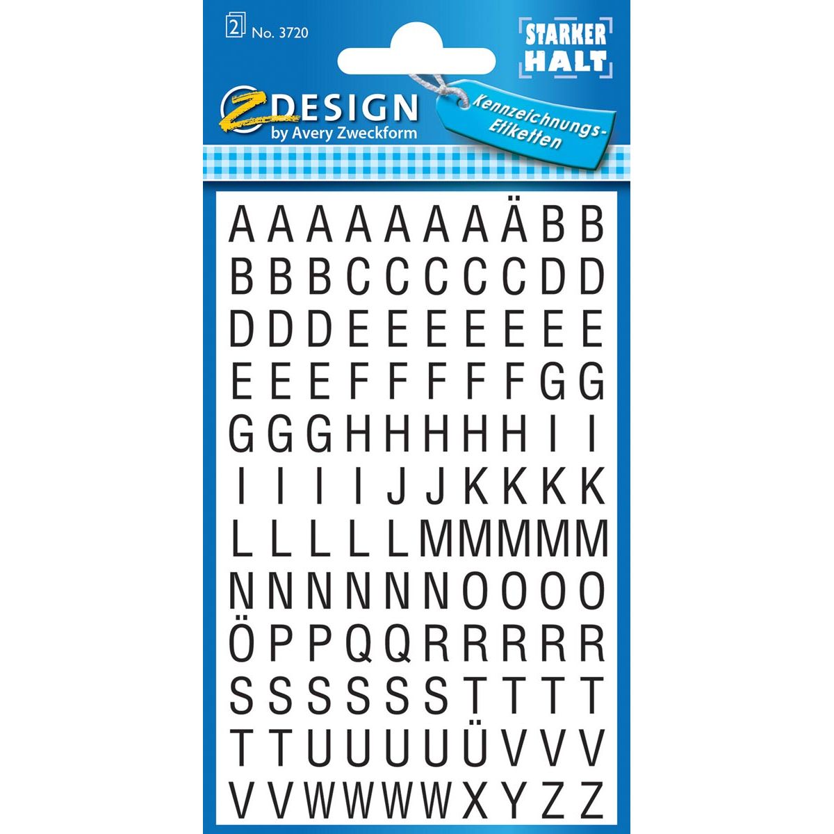 Avery Zweckform -  Etiketten cijfers en letters A-Z, 120 stuks, zwart op wit