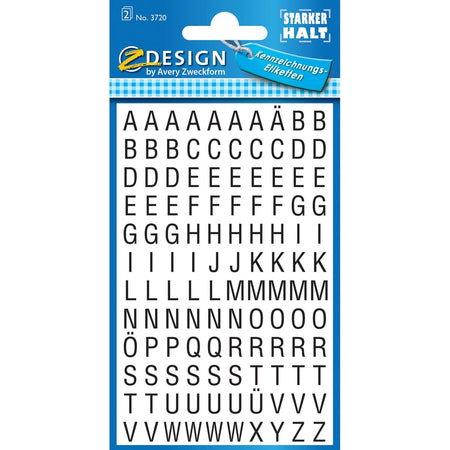 Avery Zweckform -  Etiketten cijfers en letters A-Z, 120 stuks, zwart op wit
