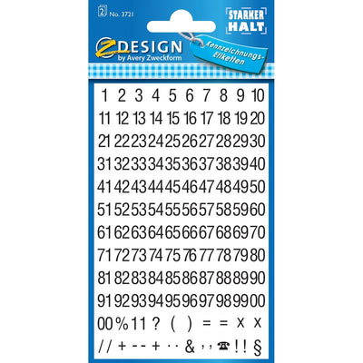 Avery Zweckform -  Etiketten cijfers en letters 1-100, 2 blad, zwart op wit