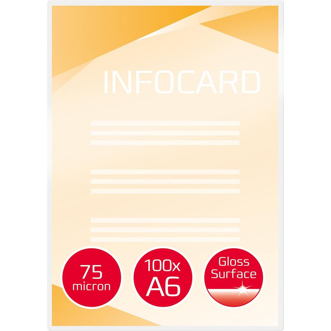 GBC – Laminierfolie für Dokumente, A6, 150 Mikron (2 x 75 Mikron), Packung mit 100 Stück