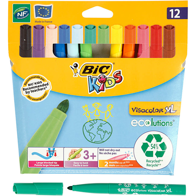 BIC Kids - Marqueur de couleur bickids visacolor xl eco 12pcs cul