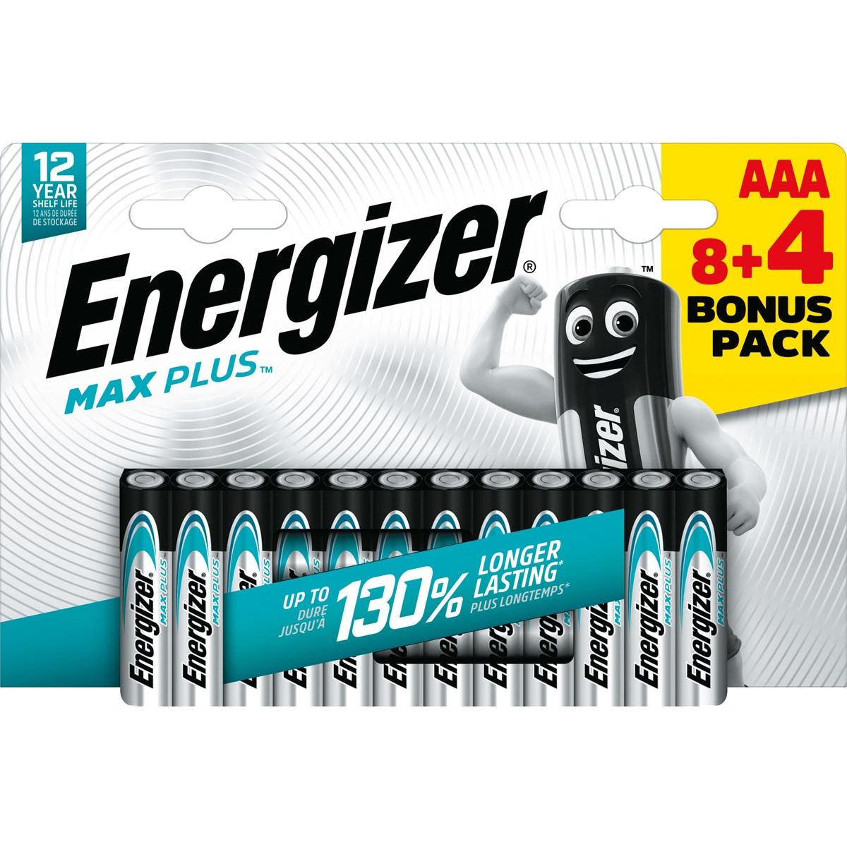 Energizer - batterijen Max plus AAA, blister van 8+4