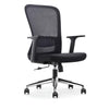 Sans marque - chaise de bureau ergonomique, piètement aluminium, noir, lot de 2 chaises