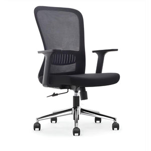 Ohne Marke - Ergonomischer Bürostuhl, Aluminiumgestell, schwarz, 2er-Set