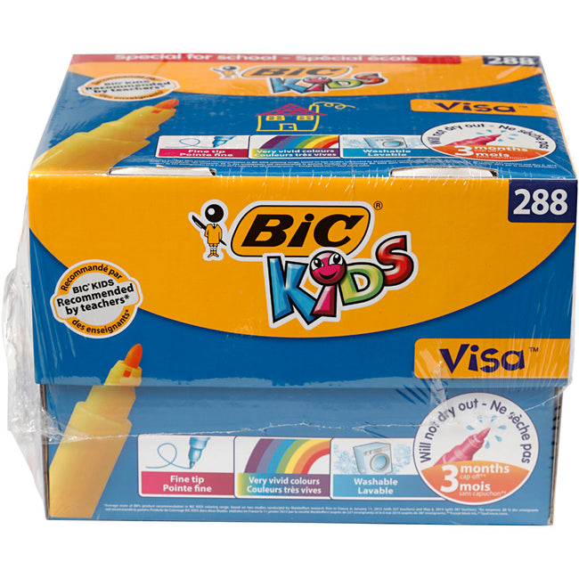 Bickids - Feutres à colorier Kids visa fine boîte scolaire assortie de 288 pièces