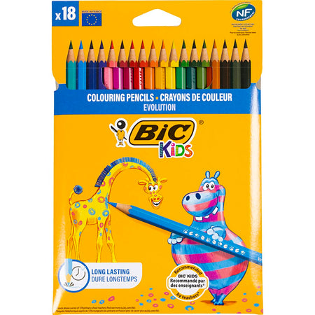 Bic Kids - Crayons de couleur Kids Evolution ecolutions cul blister de 18 pcs