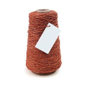 Cotton Cord Lurex/ Katoen touw 300 meter warm rood /goud ø2mm