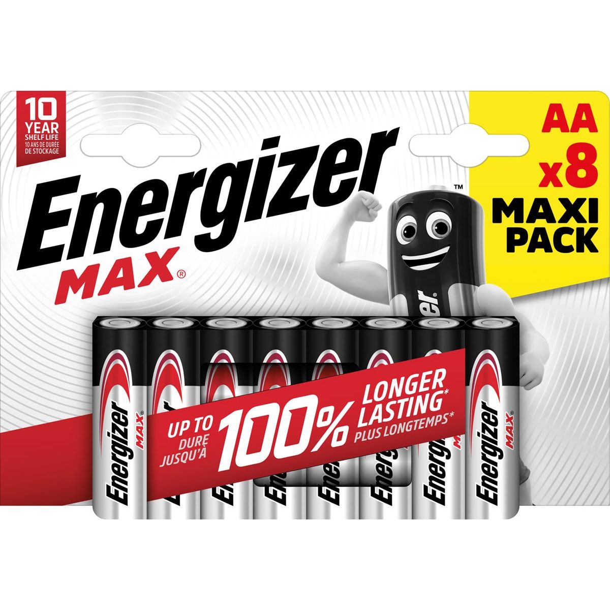 Energizer - piles Max AA/LR06/E91, blister de 8, MaxIPACK