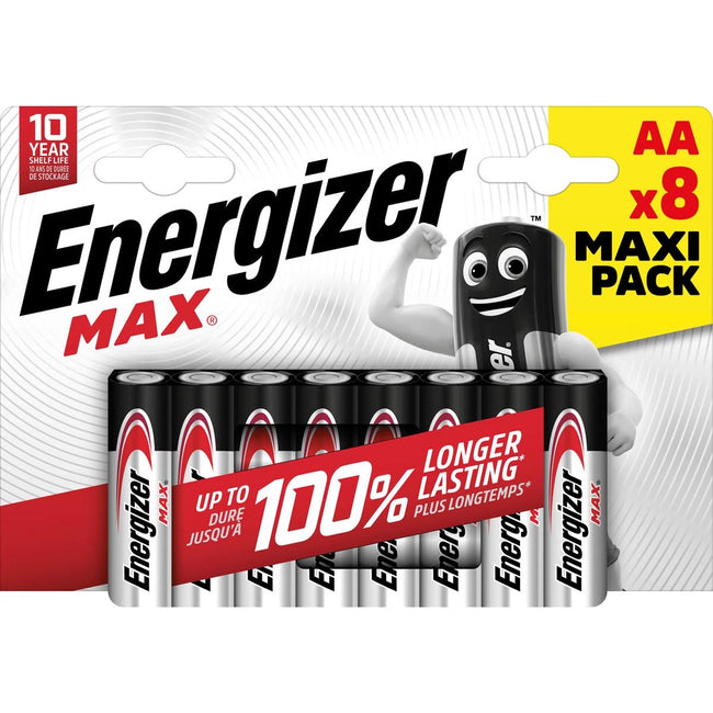 Energizer - piles Max AA/LR06/E91, blister de 8, MaxIPACK