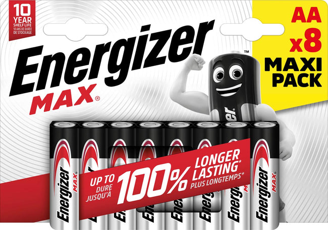 Energizer - batterijen Max AA/LR06/E91, blister van 8, MaxIPACK