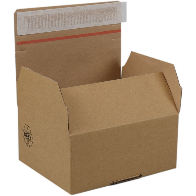 Sendproof® - Postal Package Box | Cardboard de golf | 213x153x109mm | Avec automatiquement | Brun | 10 morceaux