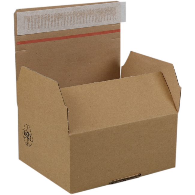 SendProof® - Boîte de verrouillage automatique | carton ondulé | 213x153x109mm | marron | 10 pièces
