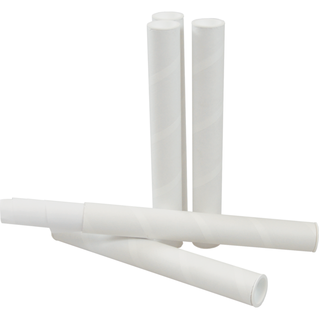 Sendproof® - Tube | Cardboard | Boîtier de boîte aux lettres Avec DOP | Round | Ø 30 mm | 330 mm | Blanc | 100 pieces