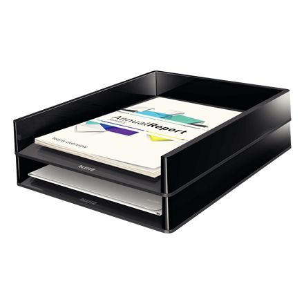 Leitz - Corbeille à courrier Dual Black noir
