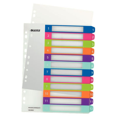 Leitz -  1244-00-00 Numerieke tabbladindex Polypropyleen (PP) Meerkleurig
