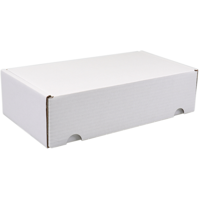 SendProof® - Boîte à colis postal | carton ondulé | 190x280x70mm | poinçonné | blanc | 25 pièces