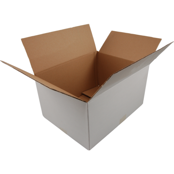 Klika - Boîte pliante américaine | carton ondulé | 250x180x100mm | vague unique | blanc | 25 pièces