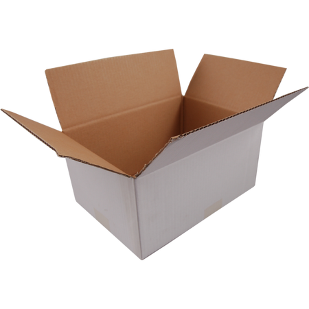 Klika - Boîte pliante américaine | carton ondulé | 230x230x150mm | vague unique | blanc | 25 pièces