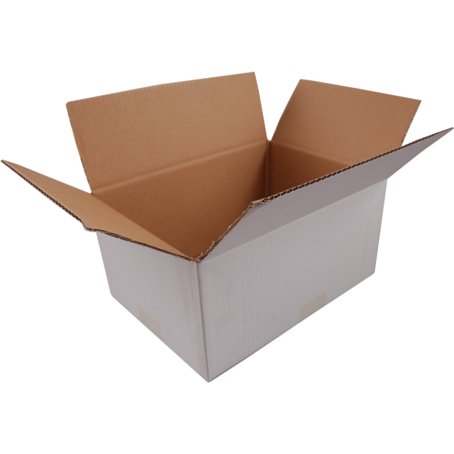 Klika - Boîte pliante américaine | carton ondulé | 230x230x150mm | vague unique | blanc | 25 pièces
