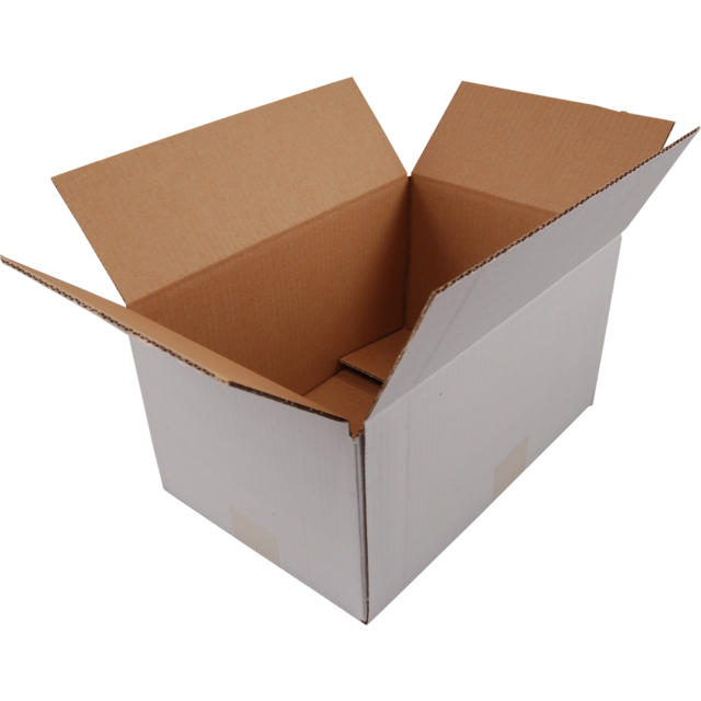 Klika - Boîte pliante américaine | carton ondulé | 302x215x150mm | vague unique | blanc | 25 pièces