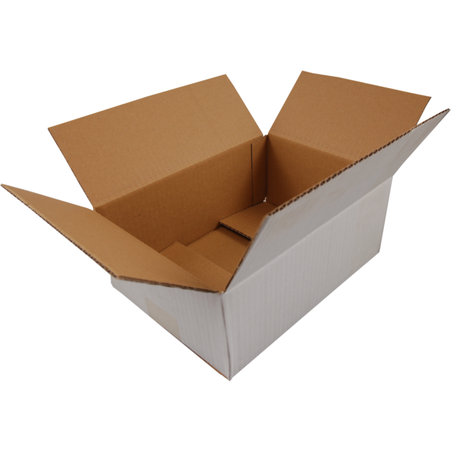 Klika - Boîte pliante américaine | carton ondulé | 330x220x165mm | vague unique | P | blanc | 25 pièces