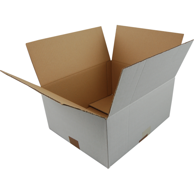 Klika - Boîte pliante américaine | carton ondulé | 350x300x165mm | vague unique | blanc | 25 pièces