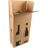 SendProof® - Boîte d'expédition de vin | carton ondulé | 204x108x368mm | 2 bouteilles | marron/noir | 10 pièces