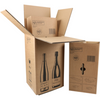 SendProof® - Boîte d'expédition de vin | carton ondulé | 212x204x368mm | 4 bouteilles | marron/noir | 10 pièces