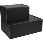 Klika - Postpaket Box | Golfkarton | 200x150x120mm | mit Ventil | Schwarz | 25 Stücke