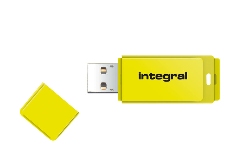 Integral - Clé USB 2.0 16Gb jaune fluo