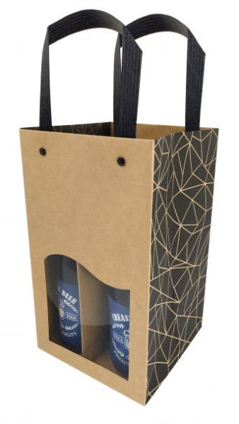 Emballage de bière, 4 bouteilles, écru 150+150x260mm (10 pièces)