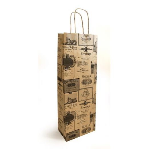 Timmers - Sachet bouteille de vin 1 bouteille 140+80x390mm Bar à vin (50 pièces)