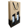 Wijnfleszak 2 fles 19x9.5X38.5cm Seduction kraft- zwart met venster ..