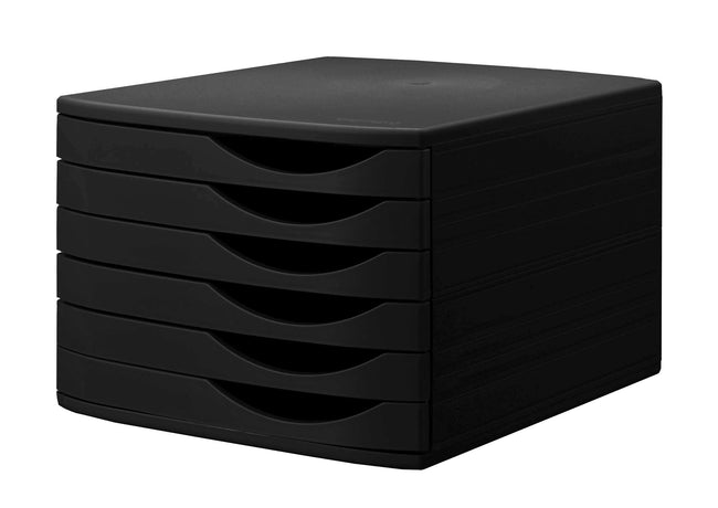 Djois - Caisson à tiroirs Re-Solution 6 tiroirs fermés noir