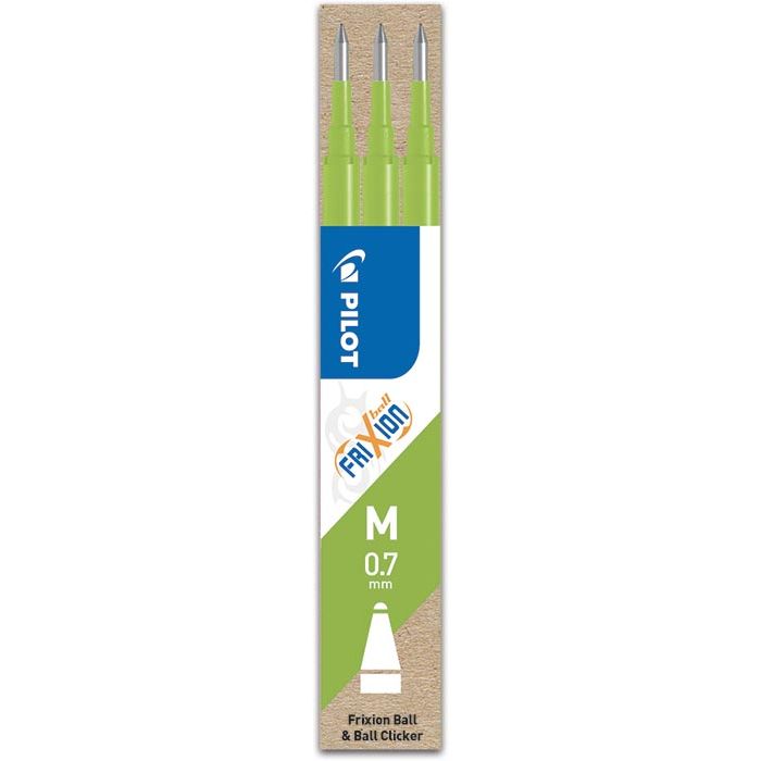 Pilot - recharges pour Frixion Ball et Frixion Ball Clicker, vert clair, coffret de 3 pièces
