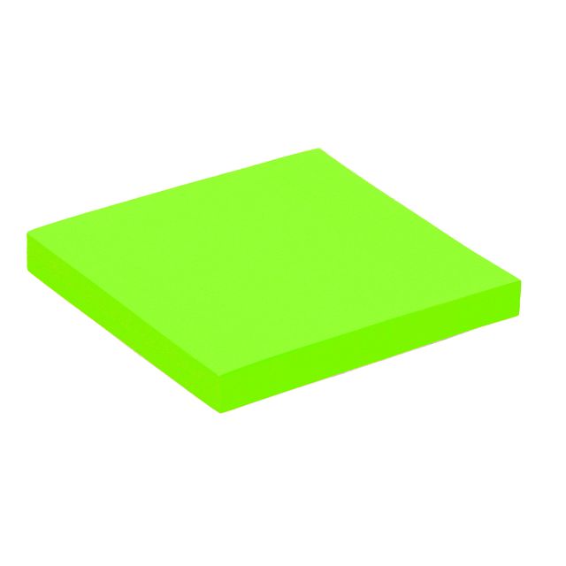 Quantore - Bloc-notes 76x76mm vert fluo 100 feuilles | 6 pièces