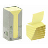 Post-it - Bloc-notes Z-Note R330-1T 76x76mm jaune recyclé 16 pièces