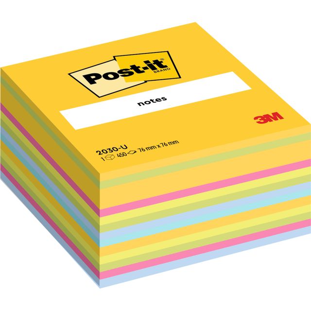 Post-it - Bloc mémo 2030 76x76mm cube ultra assorti