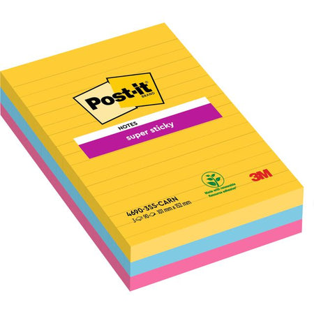 Post-it - Bloc mémo 4690 super collant 101x152mm noir