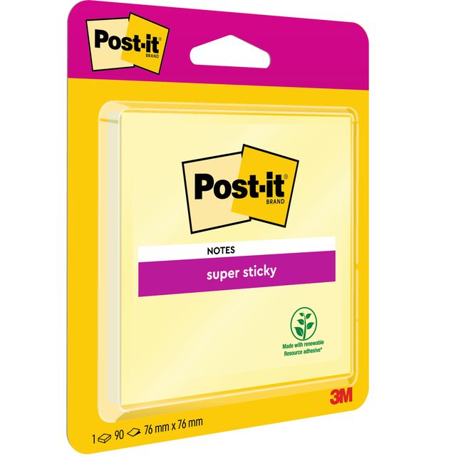 Post-it - Notizblock 6920 super klebrig 76x76mm gelb