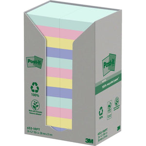 Post-it - Bloc-notes 653-RPT 38x51mm pastel arc-en-ciel 24 pièces