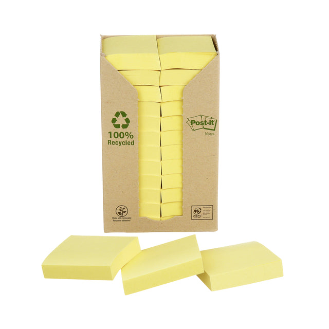 Post-it - Notizblock 653 38x51mm recycelt gelb 24 Stück