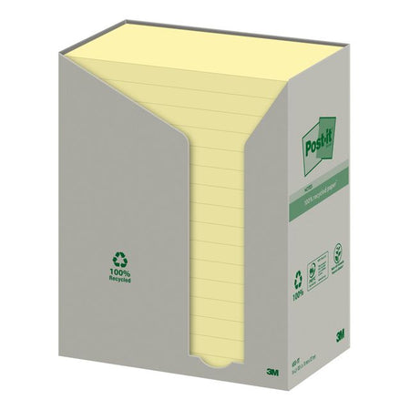Post-it -  Memoblok  655 76x127mm recycled geel