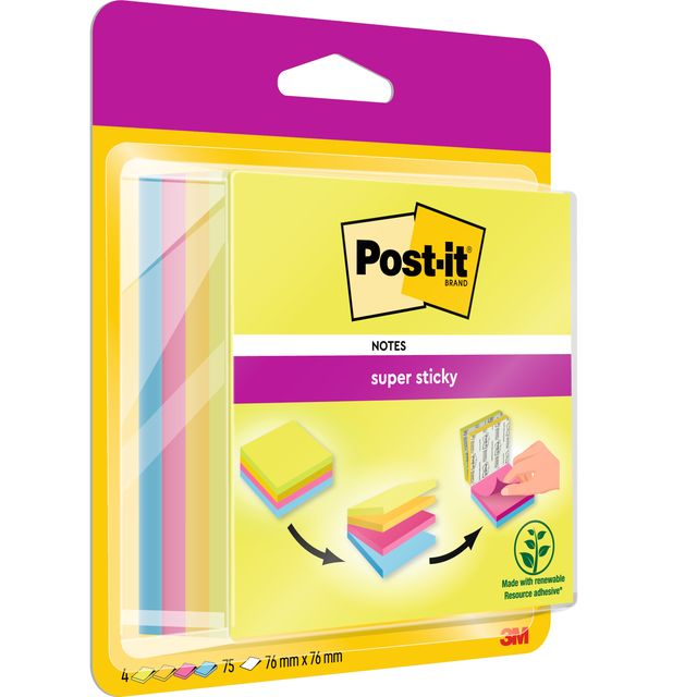 Post-it -  Memoblok  2014 super sticky 76x76mm rio