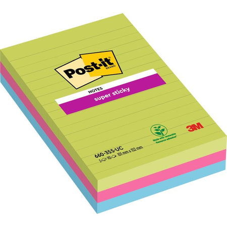 Post-it - Bloc mémo 660 super collant 102x152mm cul